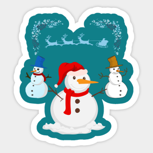 Three Christmas snowman Sticker